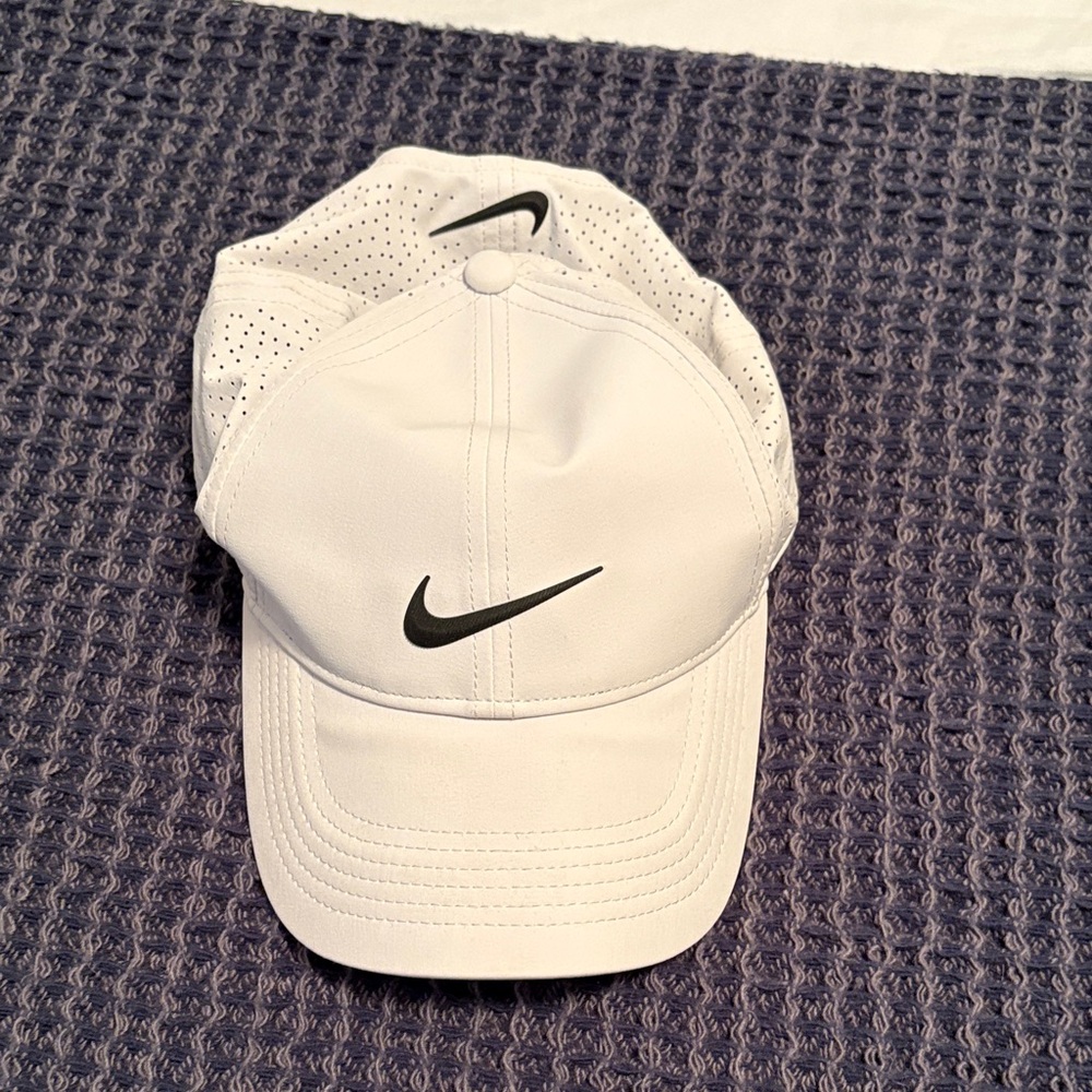 Nike White Hat with Black Swoosh - Women's